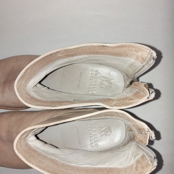 Brunello Cucinelli Ankle Boots Women's Size 38 Leather Back Zip Closure … - Picture 12 of 13